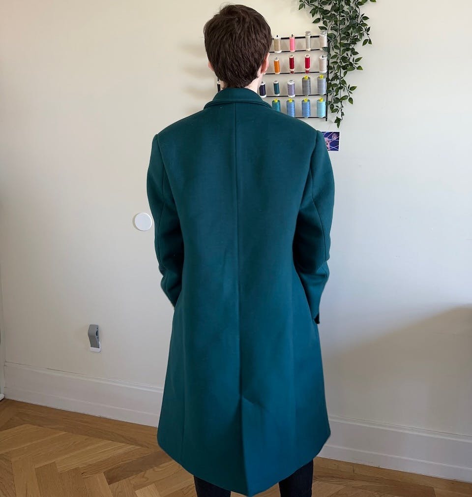 Back view of me wearing the coat